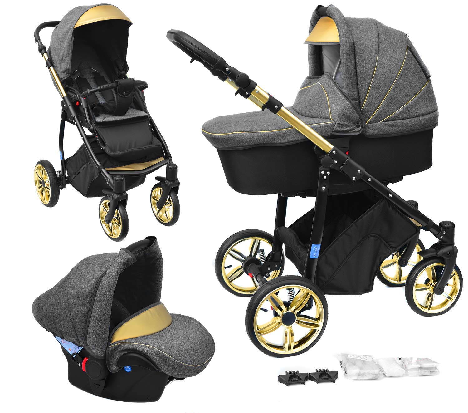 Skyline 3-In-1 Combination Pram With Aluminium Frame, Carrycot, Sports Bugg