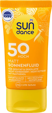 SUNDANCE Sunscreen facial fluid, mattifying SPF 50, 50 ml