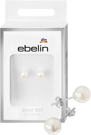 ebelin 925 sterling silver pearl stud earrings, 2 pieces