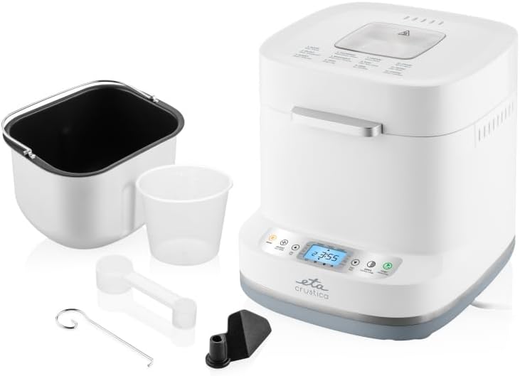 ETA Crustica Bread Maker with Direct Drive & 12 Programs, Strapless GearDrive Technology, 3 Bread Sizes, Crust Browning, Yoghurt & Jam, BPA-Free, 550 W
