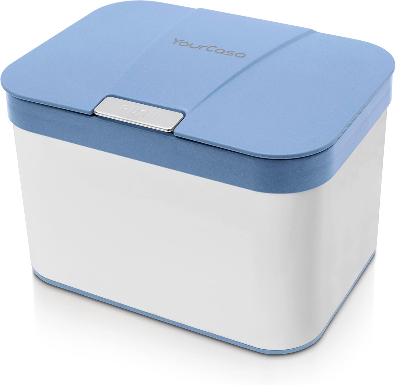 YourCasa Organic Kitchen Waste Bin, 4.3 L, Made of Stainless Steel, Odour-Proof Organic Bin with Lid and Dishwasher-Safe Inner Insert, High-Quality Compost Bin & Organic Waste Container, Small (Blue)