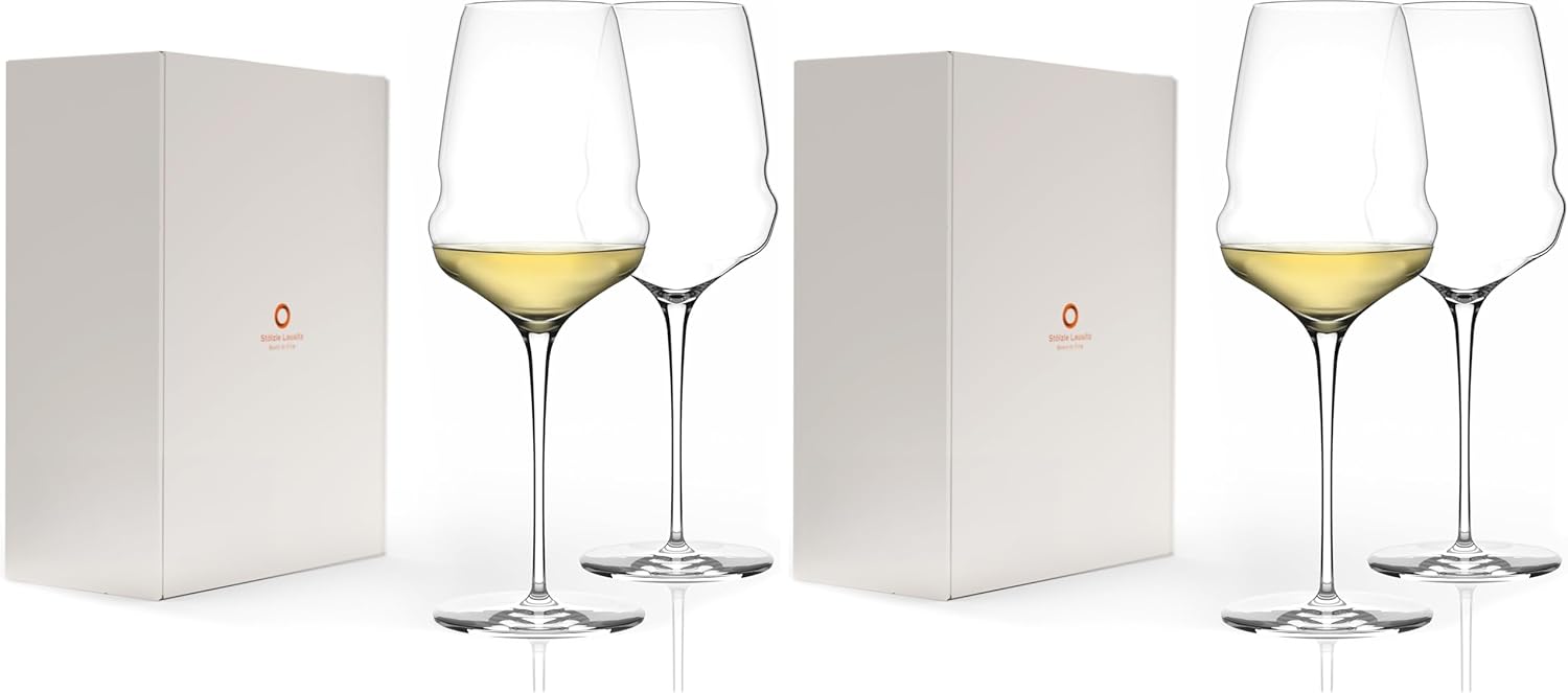 Stölzle Lausitz Store Stölzle Lausitz White Wine Glasses Cocoon/White Wine Glasses Set of 2/Wine Glasses Crystal Glass/Elegant White Wine Glass Extravagant/High-Quality Wine Glass Set/Wine Glasses Stölzle (Pack of 2)
