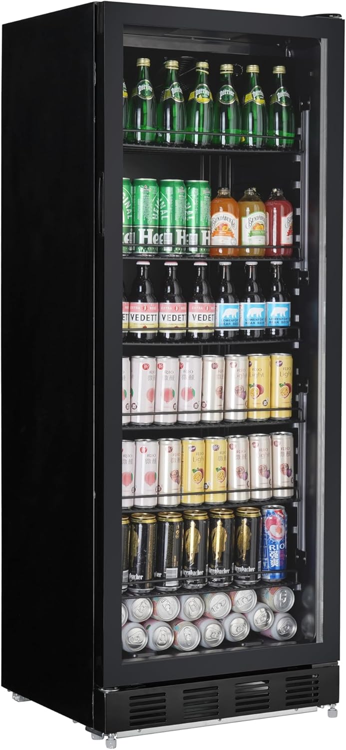 METRO Professional GSC4280B Metal Glass Drinks Fridge 280L Vented Cooling 210W with Lock Black
