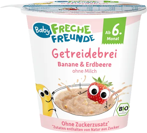 FRECHE FREUNDE Banana & Strawberry cereal porridge without milk, from 6 months, 25g