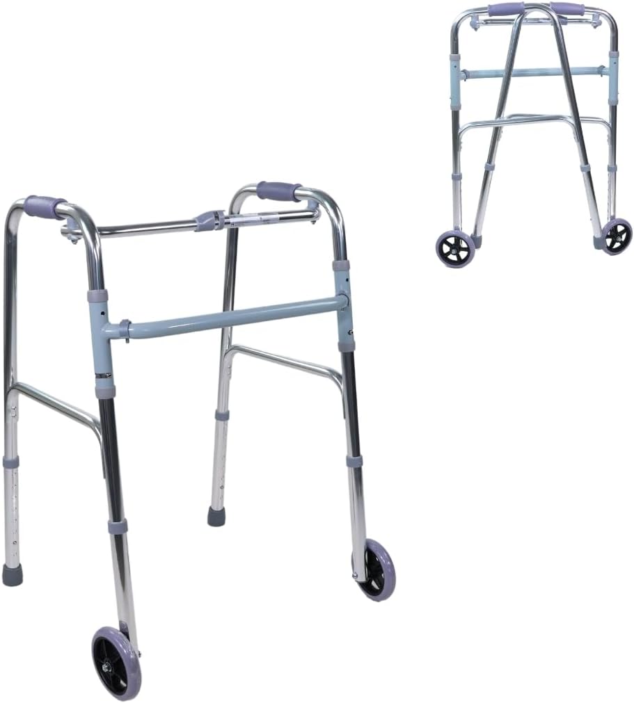 Mobiclinic Walker with 2 Wheels | Model Capitel | Rollator | Adjustable Height | Aluminium