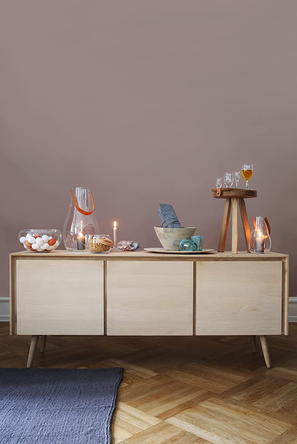 Holmegaard Design Light Candleholder, Glass, Leather, Transparent, H 4 cm, 4343514