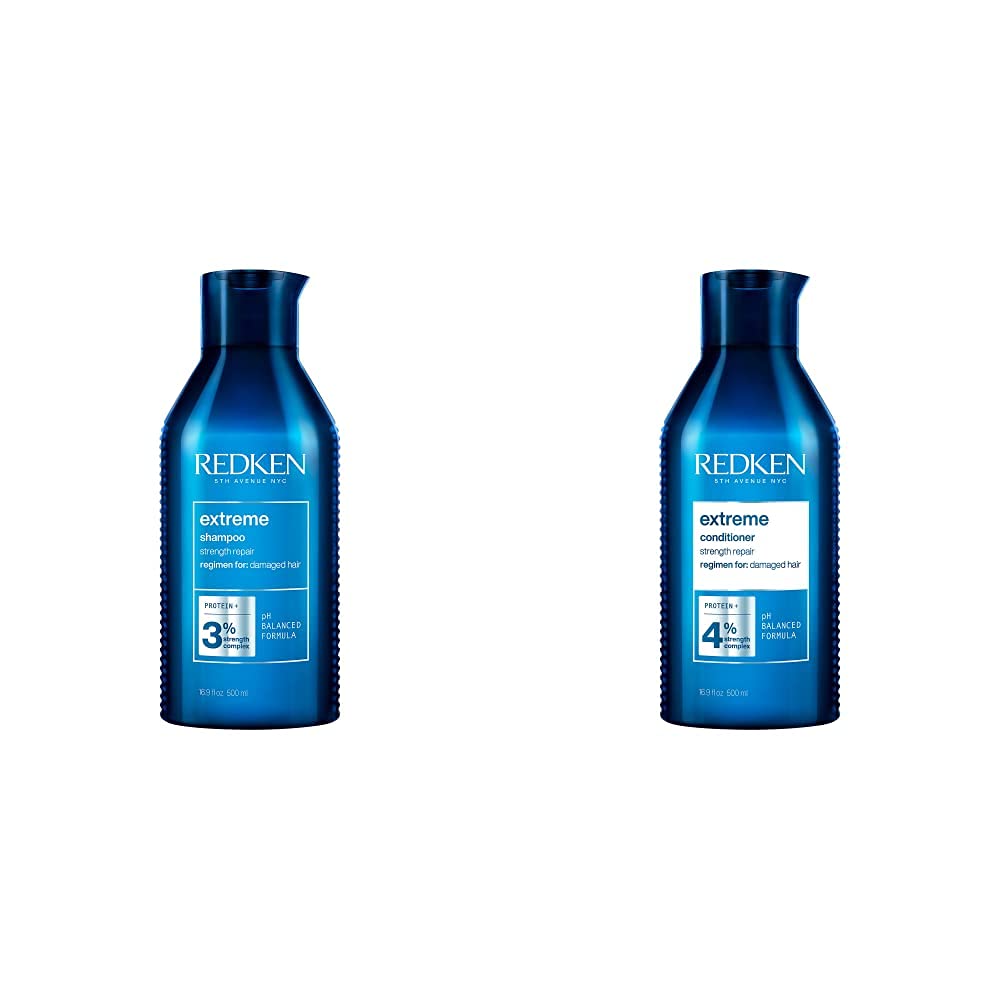 Redken Extreme Shampoo, Aufbaupflege für strapaziertes und trockenes Haar, Haarpflege mit Proteinen, stärkend und reparierend, Glanz-Shampoo für kräftiges Haar