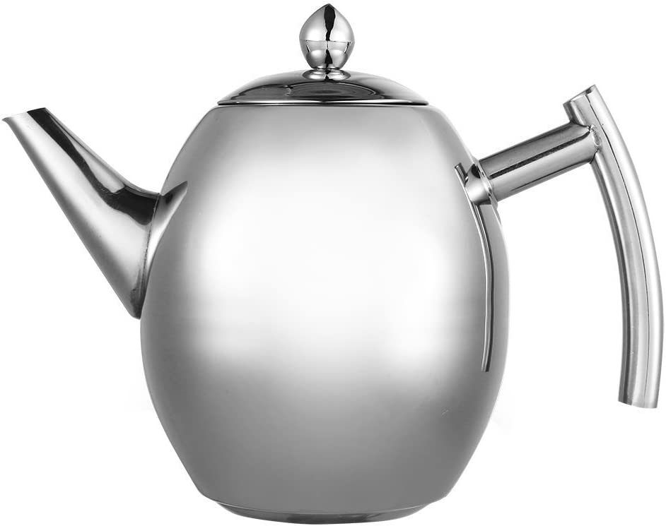 ZJchao 1 Litre Stainless Steel Teapot, Tea Pot, Teapot, Teapot with Tea Filter, Coffee Pot, Stainless Steel for Kitchen, Cafe, Hotel, Restaurant and Office