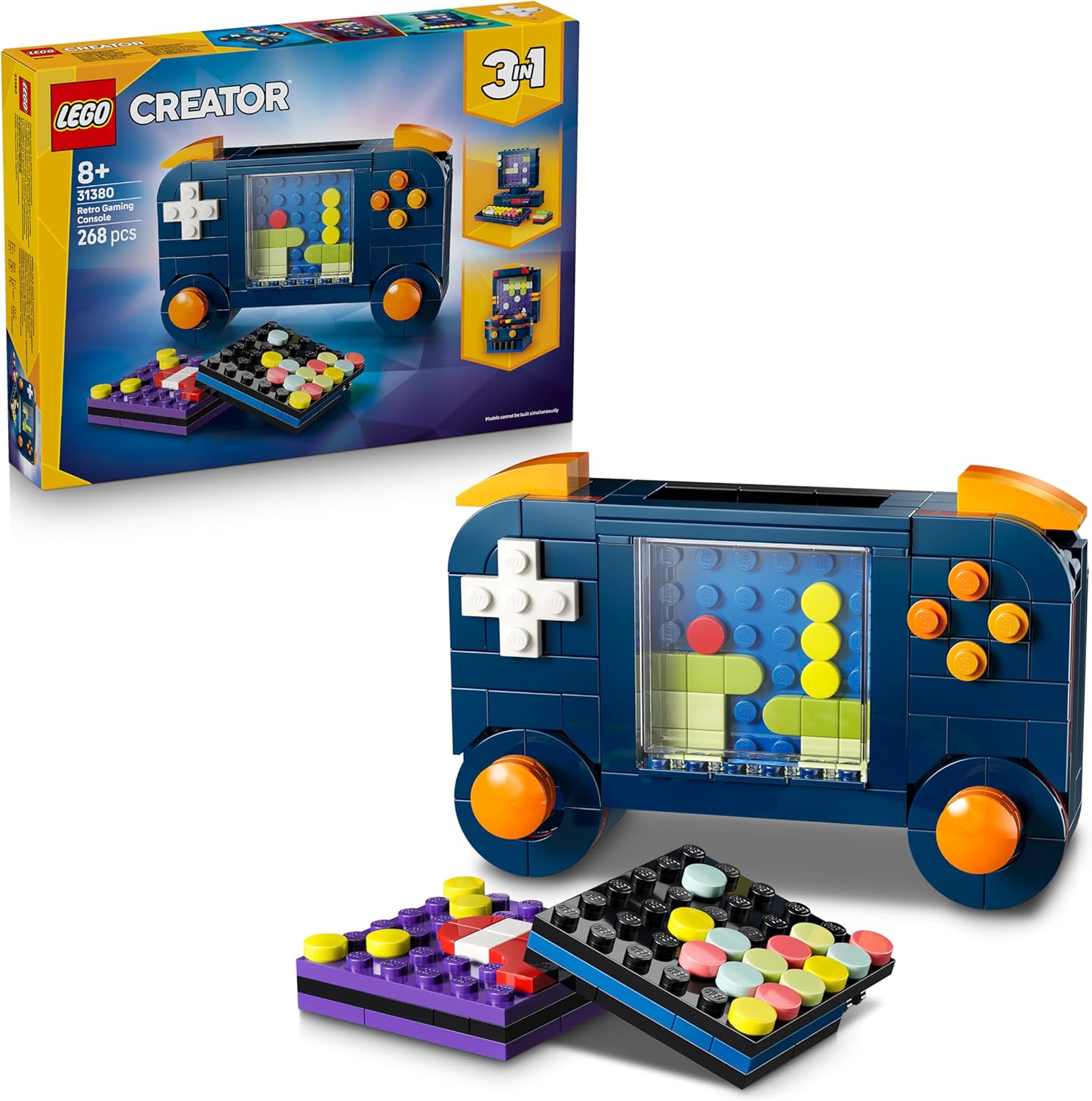 LEGO Creator 3-in-1 Set Retro Game Console - Children\'s Toy & Building Set - Model Building with 3 Building Options: Console, Computer or Slot Machine - Creative Gift for Girls and Boys from 8-31380