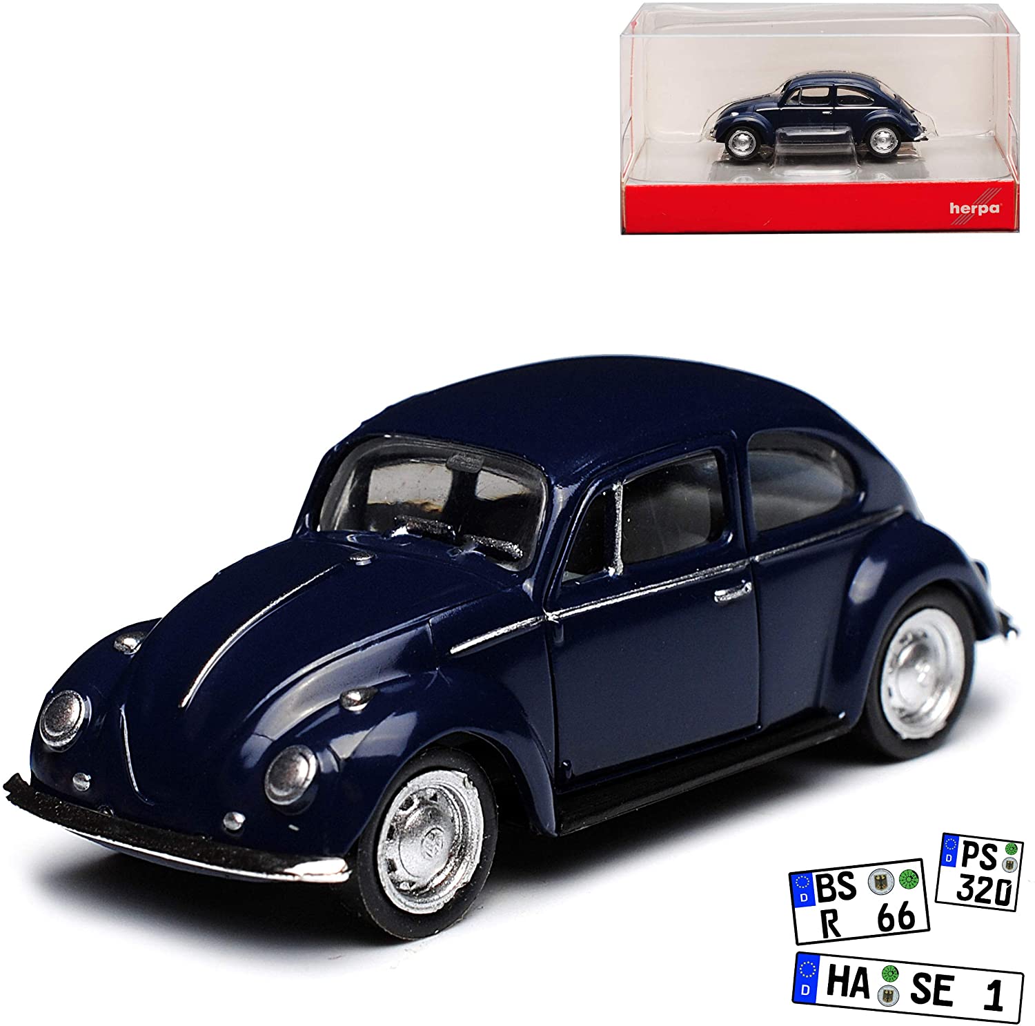 Herpa VW Volkswagen Beetle Coupe Steel Blue H0 1/87 Herpa Model Car With Or Without 