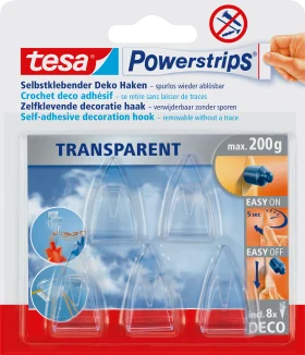 Tesa decorative hooks Powerstrips® transparent set 5 pieces, 1 piece