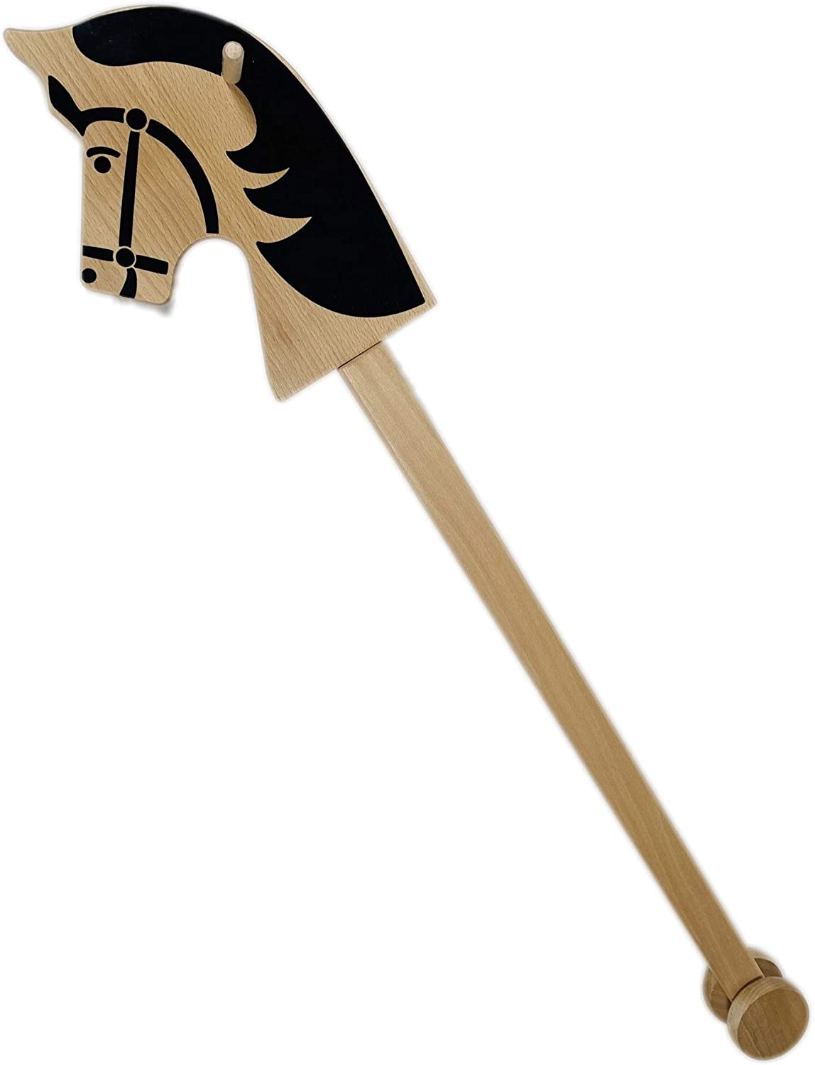 BUSDUGA 2851 Wooden Stake Horse Made of Beech Wood, 104 cm, Made in Germany