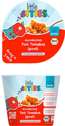 little BITIES Children's plate Heldenbecher Spirelli from 3 years, 45 g