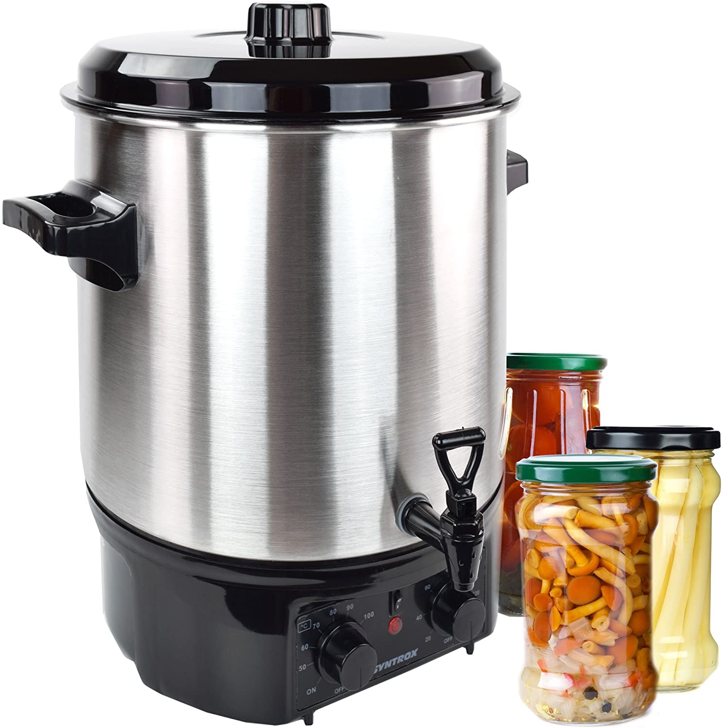 Syntrox Germany Automatic Preserving Machine 27 Litres Mulled Wine Boiler, Hot Drinks Automatic Stainless Steel 2000 W