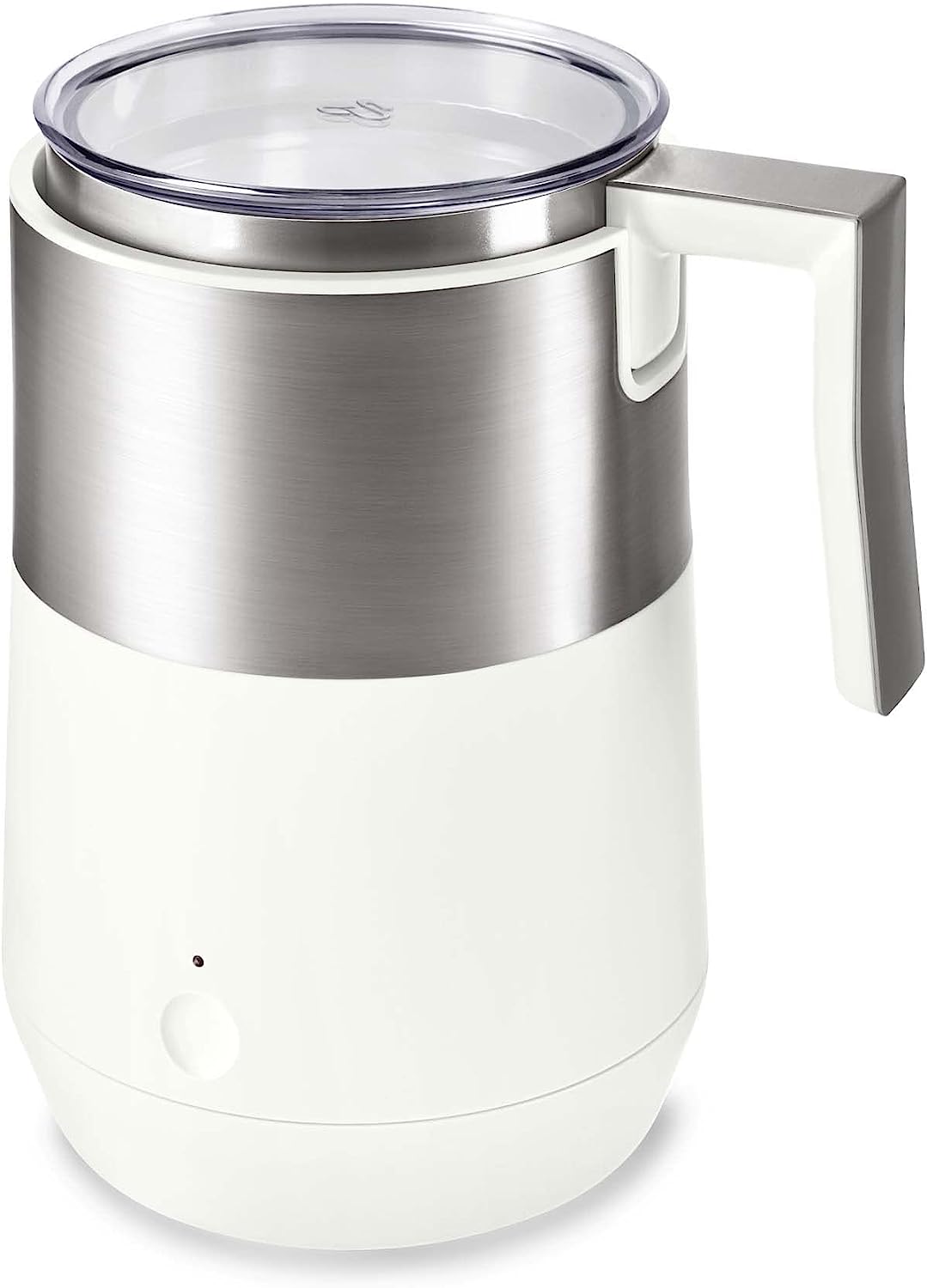 Tchibo Induction Milk Frother Dishwasher Safe Mixing Container Insert and Lid Warm and Cold Milk Foam for Latte Macchiato, Cappuccino and Cocoa, Cream White