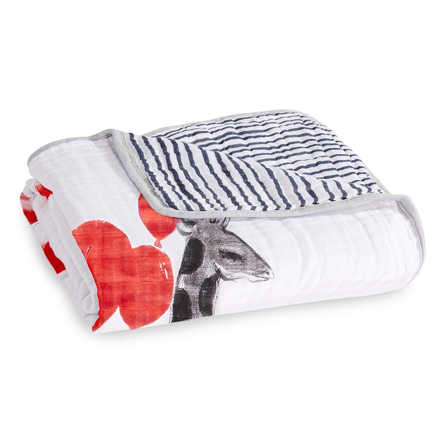 aden + anais Dream Blanket, 4 Layers 100% Cotton Muslin, 120 cm x 120 cm, Dream Ride - Lift Off