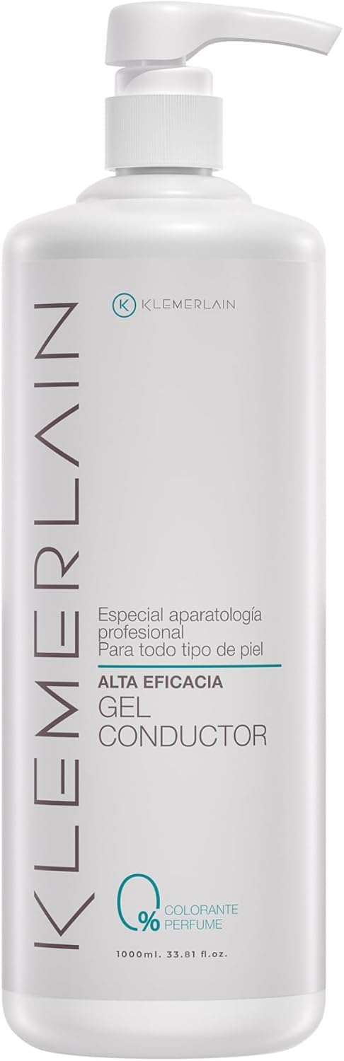 K KLEMERLAIN KLEMERLAIN Ultrasonic Gel for Face & Body, Professional Conductive Gel for Radio Frequency, IPL, Laser Depilation, Microcurrents & Cavitation, Water Based, Colorless & Odourless, 1 L
