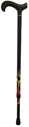 Phoenix Genuine Carbon Fibre Telescopic Walking Stick - Red Flame