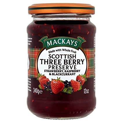 Genérico Mackays Canned Food with 3 Berries: Strawberry, Raspberry and Blackcurrant - 1 x 340 g
