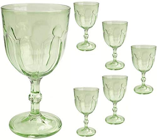 Libbey 6 Retro Wine Goblets 31 cl Green Country