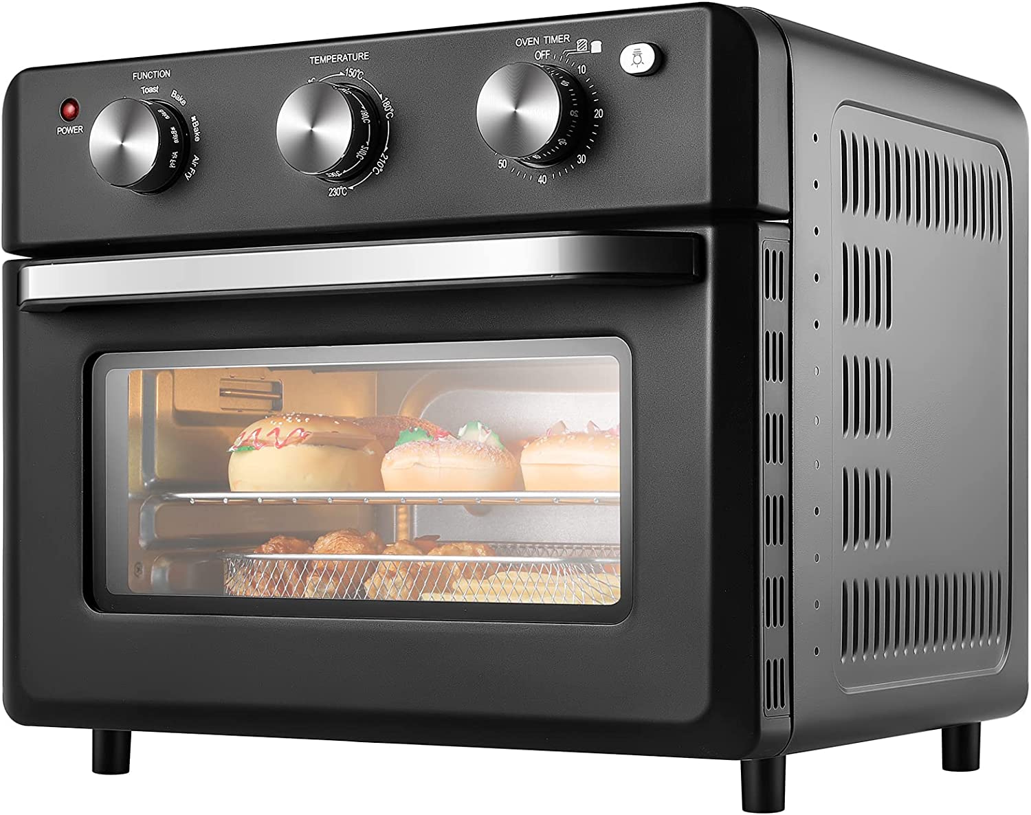Suntric Mini Oven 20 L, Mini Pizza Oven, Hot Air Fryer, Airfryer, Mini Oven, 1550 W Hot Air Oven with 4 Accessories, with 360° Hot Air Circulation & Timer, Camping Oven, Toaster Grill, Oven with Circulation