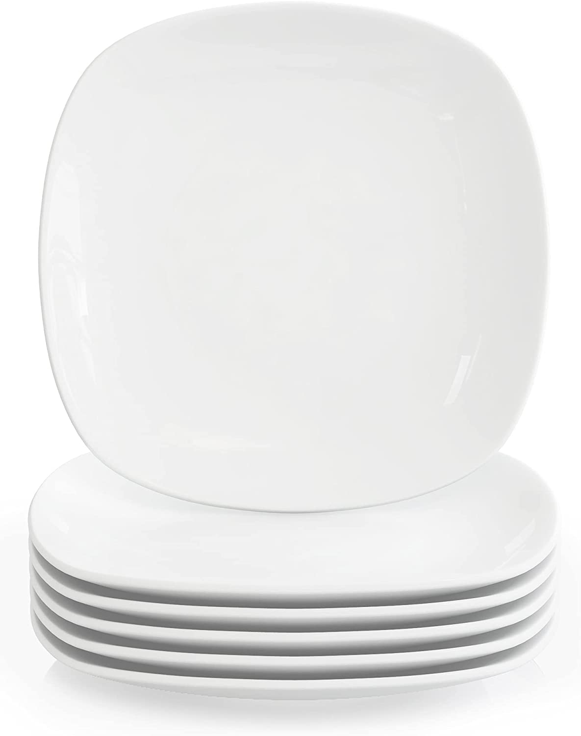 \'Malacasa 7.5 Dessert Plates 19X19X2 CM Cake Cream White Porcelain Dinner Plates, Series Elisa, 36 Pieces Tableware for 36