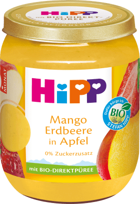 HiPP Fruits Mango strawberry in apple from 6th month, 160 g