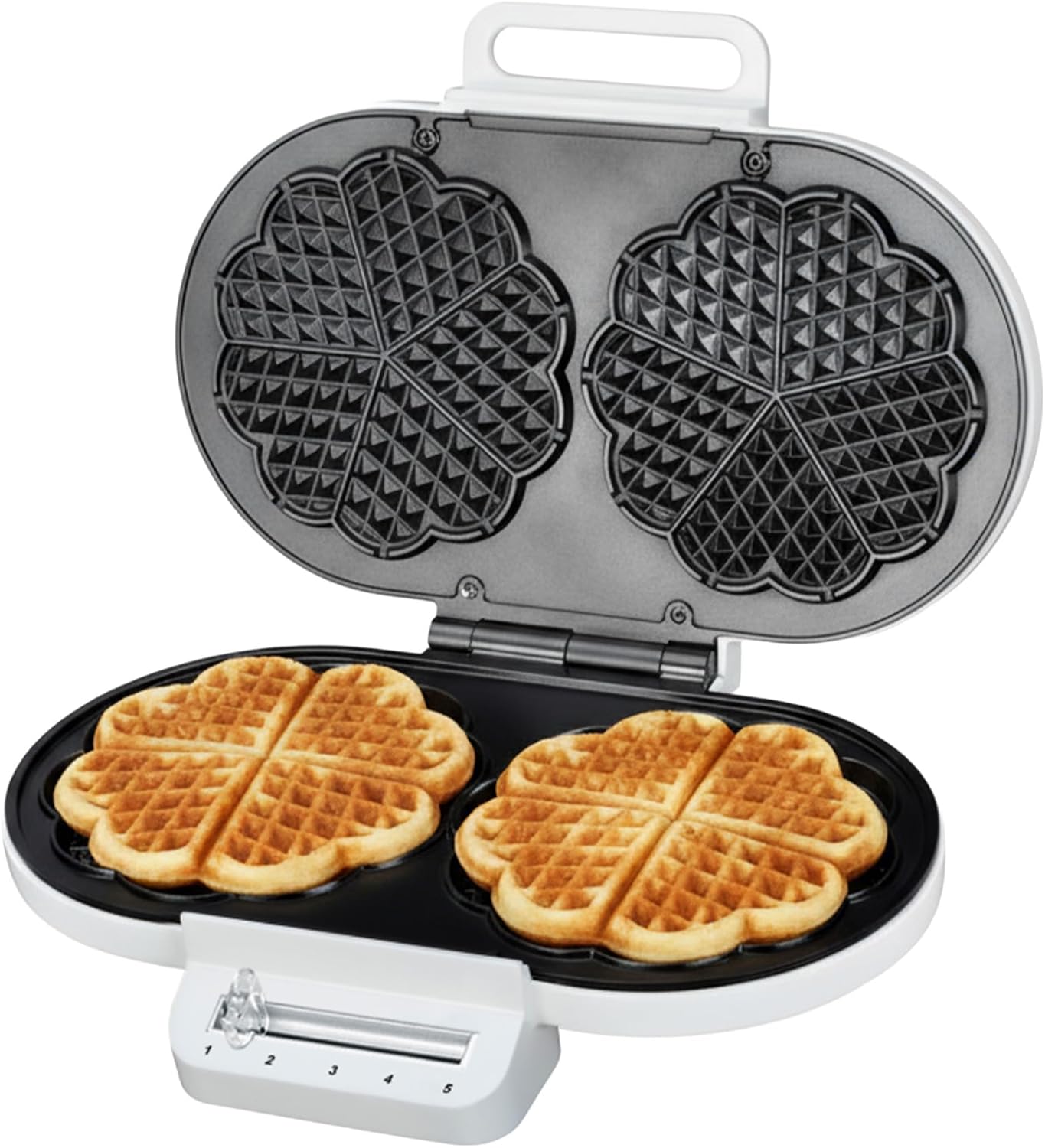 HWF-F14002WH Waffle Maker – 1400W, Adjustable Thermostat, Non-Stick Plates, Vertical Storage, White – 3-Year Warranty
