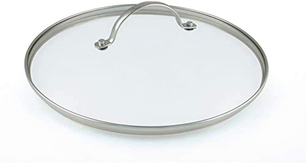 GreenPan GreenpanTempered Glass with Stainless Steel Rim Universal Glass Lid with Metal Handle, 24 cm