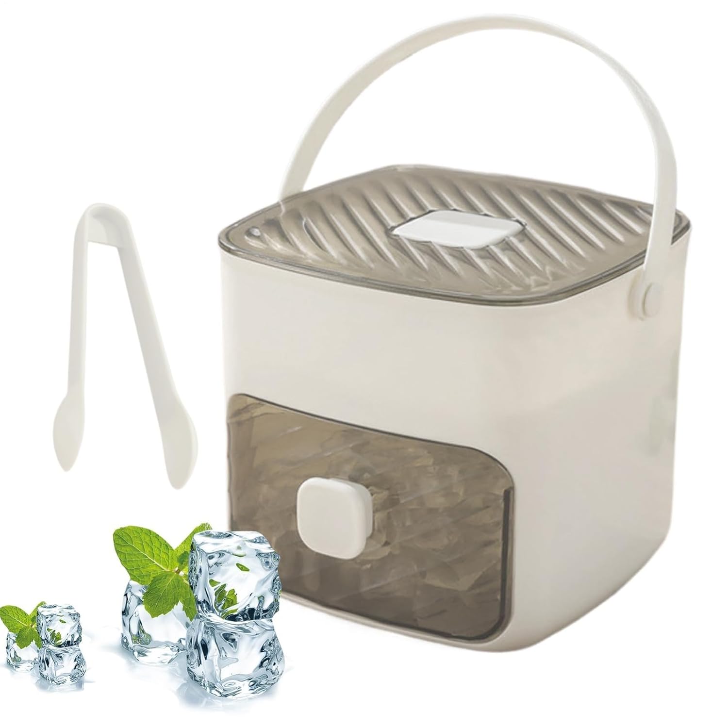 UXSELKCD Ice Cube Maker, 48 Ice Cube Trays, Small Cube Ray Machine, Mini Ice Cube Maker with Container, Ice Cube Box with Drawer and Storage Container
