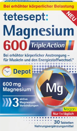 tetesept Magnesium 600 Triple Action tablets 30 pieces, 58.9 g