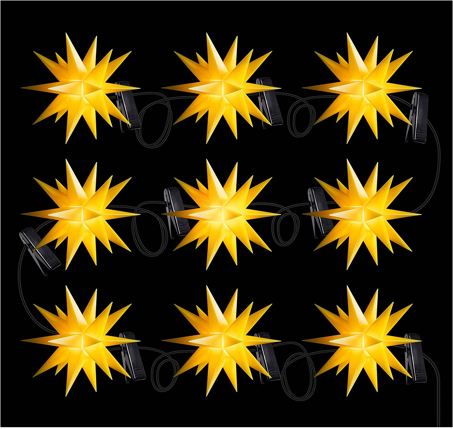 Novaliv Christmas Star Decorative Star 16 cm Stars 13 m Length 9 Star Chain