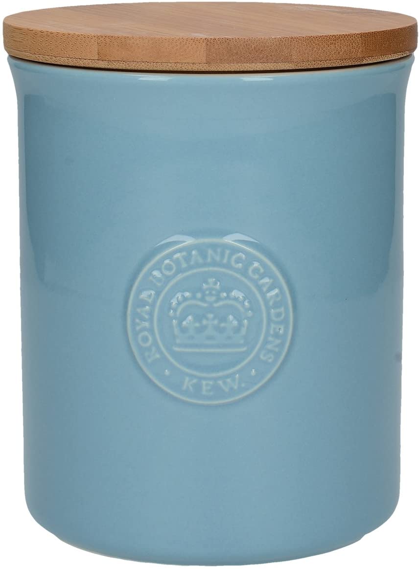 Creative Tops Kew Gardens Richmond Embossed Logo Light Ceramic Storage Box, Blue, 23 x 23 x 15 cm
