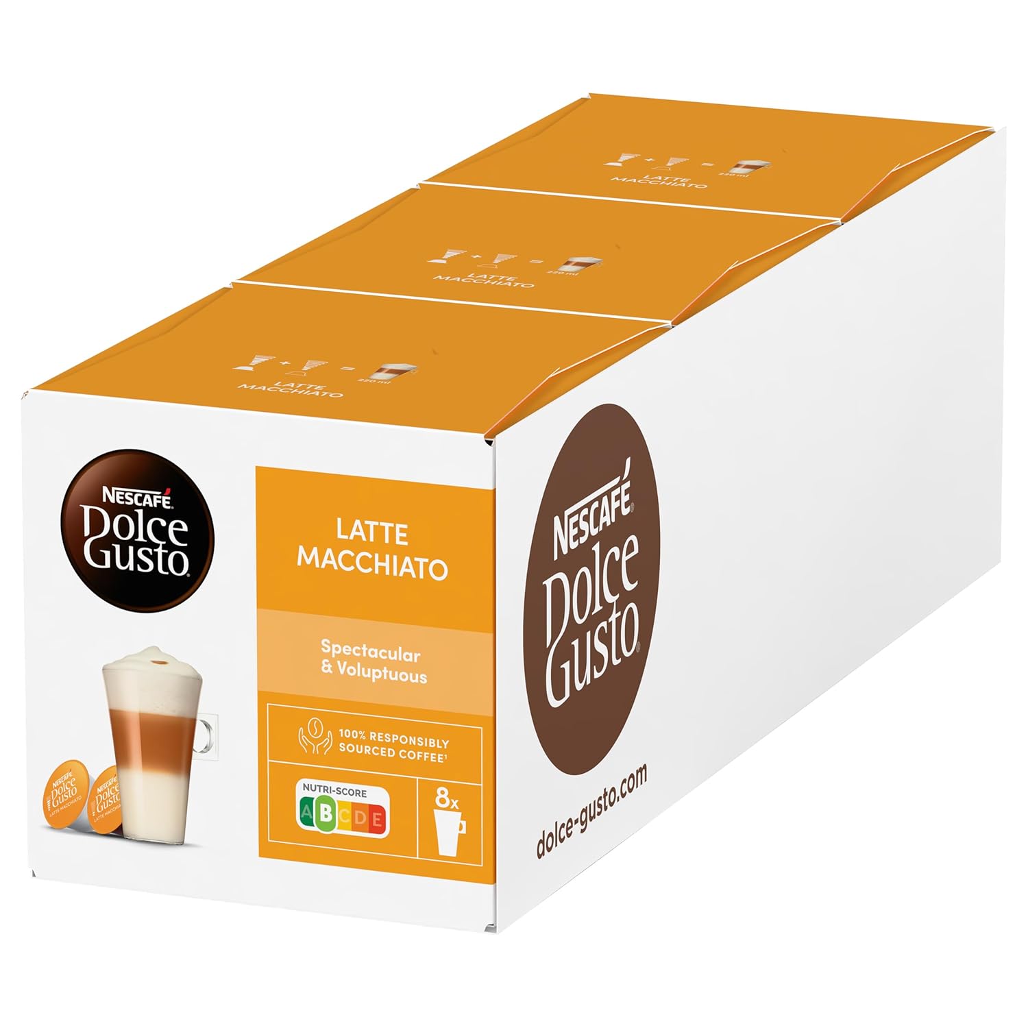 NESCAFÉ DOLCE GUSTO Latte Macchiato Coffee Capsules Pack of 3 (3 x 16 Capsules)
