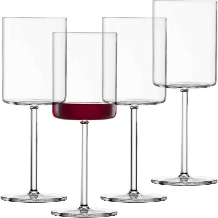SCHOTT ZWIESEL Modo Red Wine Glass (Set of 4), Straightline Wine Glasses for Red Wine, Dishwasher Safe Tritan Crystal Glasses, Made in Germany (Item No. 119899)