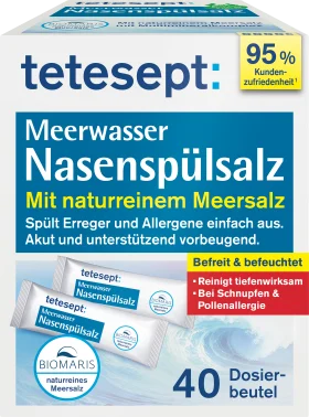 tetesept sea water nasal rinse salt, 40 pieces