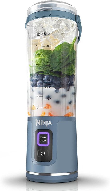 Ninja Blast BC151UKNV Portable Blender, 530 ml, Leak-proof Lid and Drinking Spout, Powerful Cordless Mini Blender, Rechargeable, Portable Smoothies, Protein Shakes, Blends Ice and