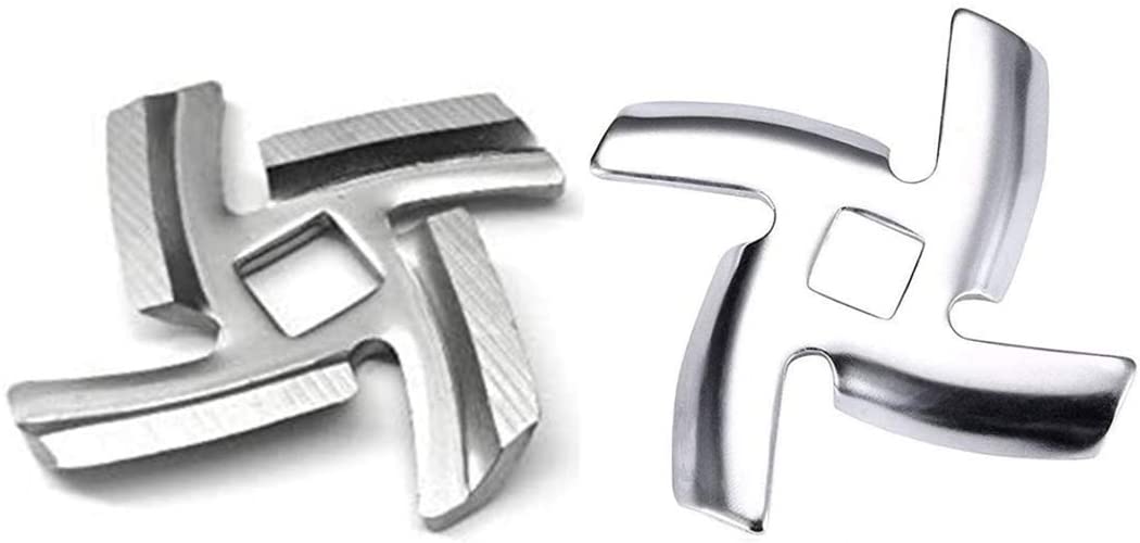 Millie (2 Pack) 5# Knife Mincer Blade Food Mincer Blade Stainless Steel Knife Cutter Compatible for Size 5 Mincer Stand Mixers Accessories Replacement