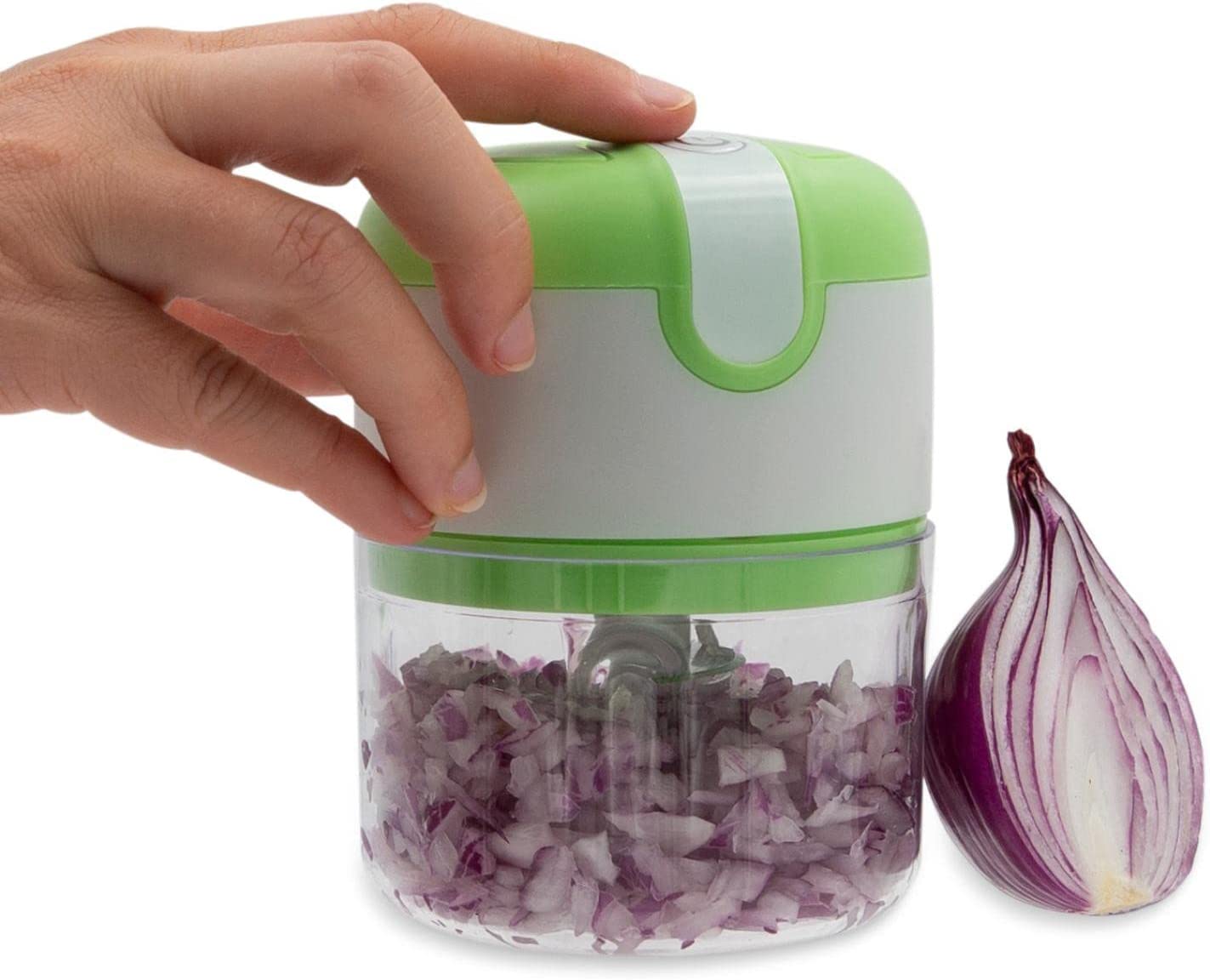 Livington 3 Seconds Chopper - Zerkleinerer mit USB-Anschluss, - Mini-Küchenmaschine - Multizerkleinerer - wiederaufladbarer Akku - zerkleinern, schneiden und hacken