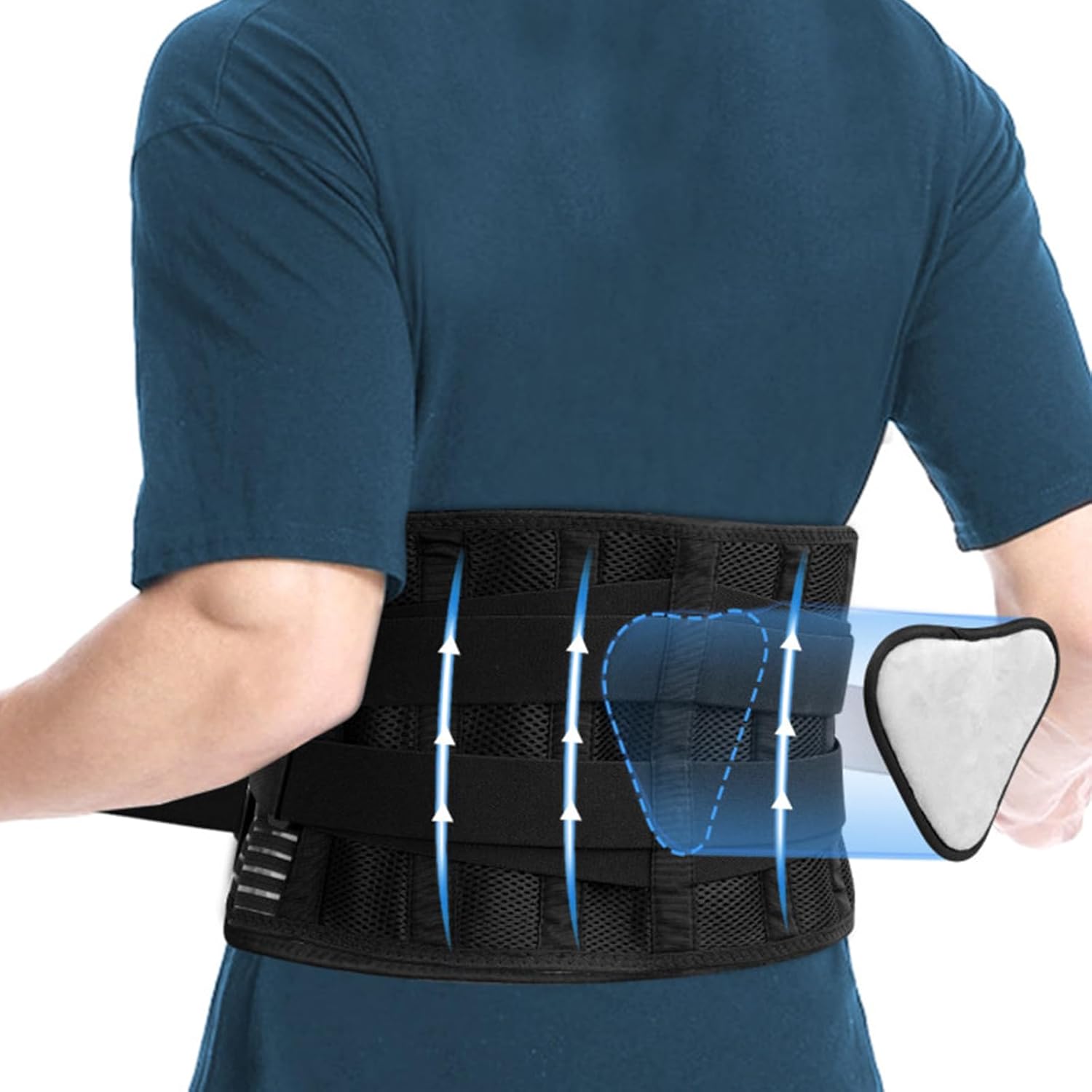 SUPRBIRD Store Back Brace for Men & Women - Back Support Belt with Support Struts, Adjustable Pull Straps & Removable Lumbar Pad, for Relief of Lower Back Pain & Sciatica, for Work Sports