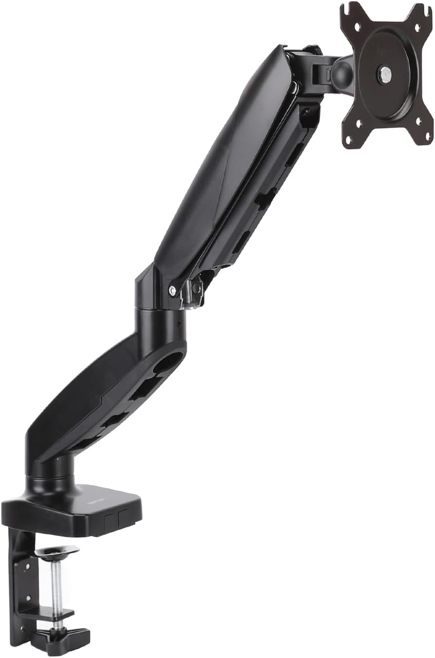 Amazon Basics Store Amazon Basics Computer Monitor Desk Mount Gas Spring Monitor Arm Adjustable Desk Mount for Monitors up to 27" Black