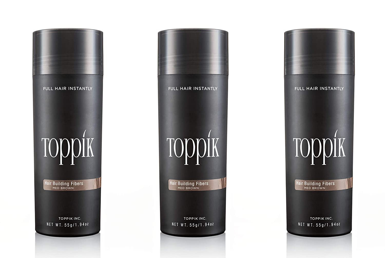 Toppik 55g Hair Thickening Fibres Set of 3, ‎mittelbraun