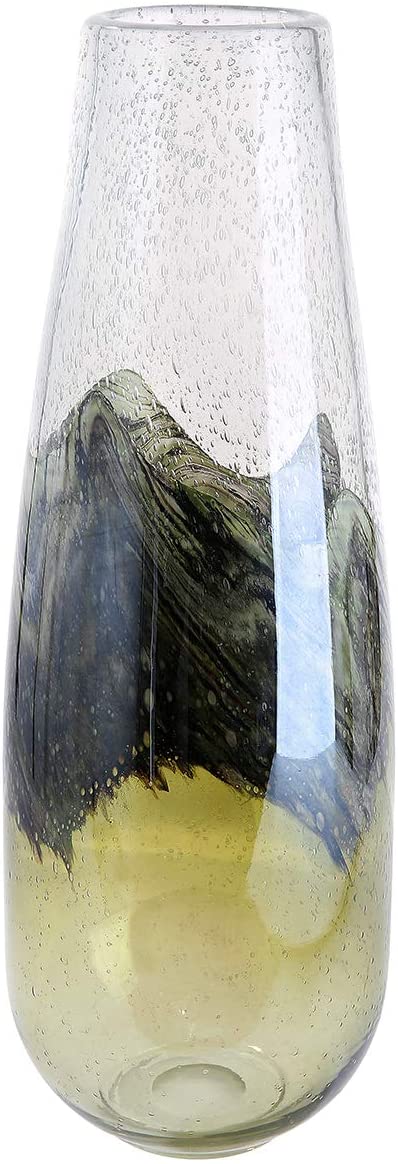 GILDE GLAS art Design Bowl Decorative Object Living Room Diameter 39 cm Green