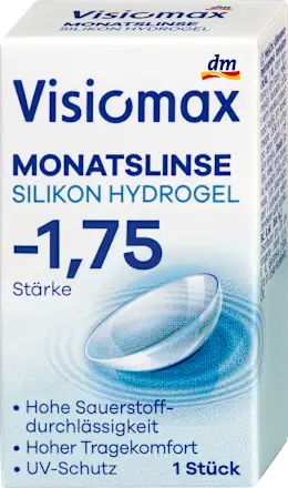 Visiomax Silicone hydrogel monthly contact lens, diopter -1.75, 1 pc