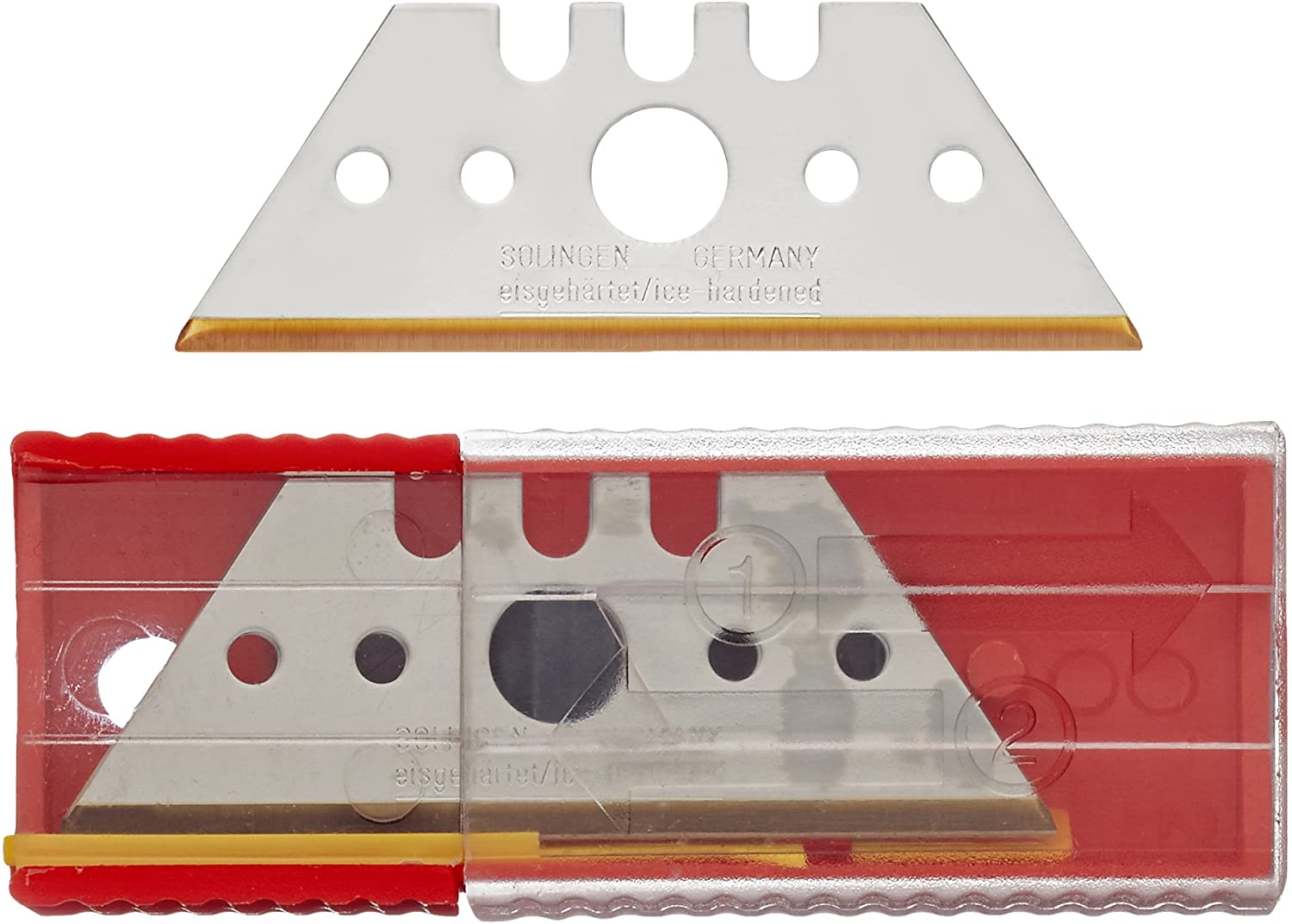 HaWe 1594.0 Trapezoidal Blades 50 mm Titanium-Coated Pack of 5