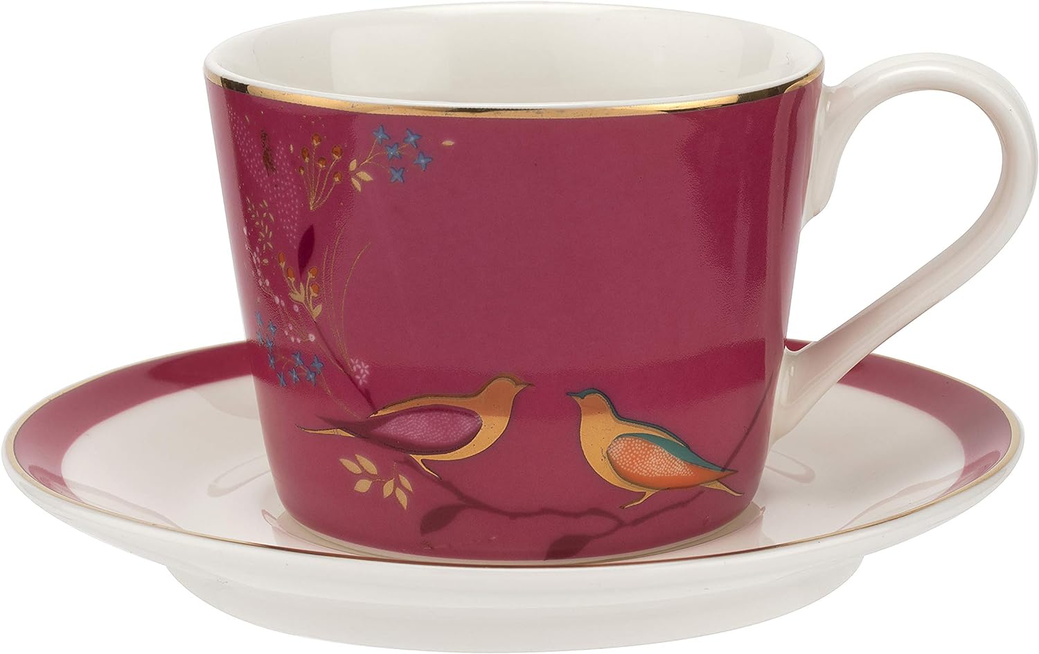Portmeirion Sara Miller London Chelsea Ceramic Cup and Saucer, Rose, 95cm