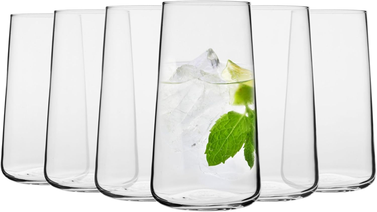 Krosno Store Krosno Glasses for Water, Drinks and Juices | Elegant Design | Lead-Free | Capacity | Infinity Collection | Ideal for Home, Restaurants, Parties | Dishwasher Safe (Pack of 6 - 600 ml)