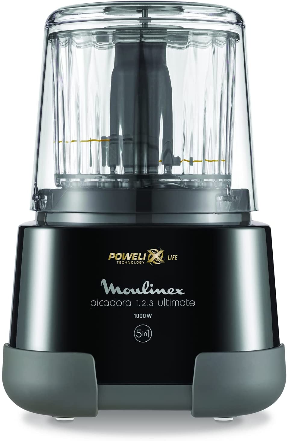 Moulinex la Mouliette Ultimate Chopper DP8108 | 1,000 W | 5 in 1 | Powelix Life Technology | BPA Free | 550 ml / 330 g | Black
