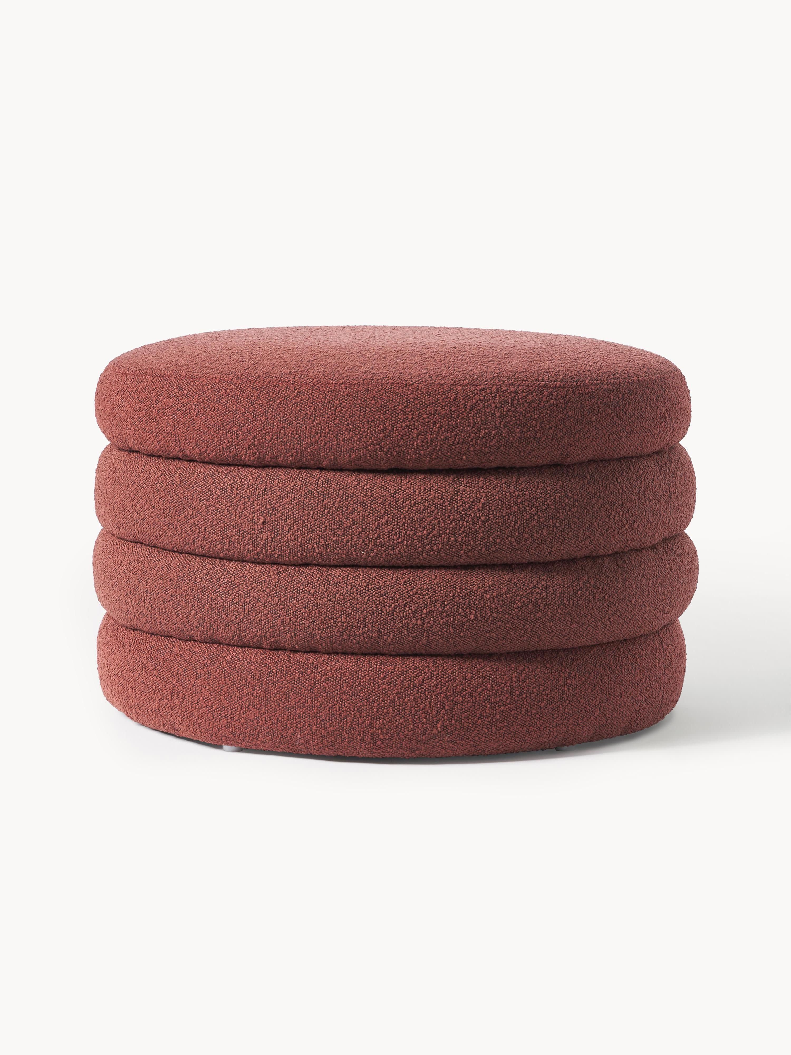 Westwing Collection XL Bouclé upholstered stool Alto with storage space