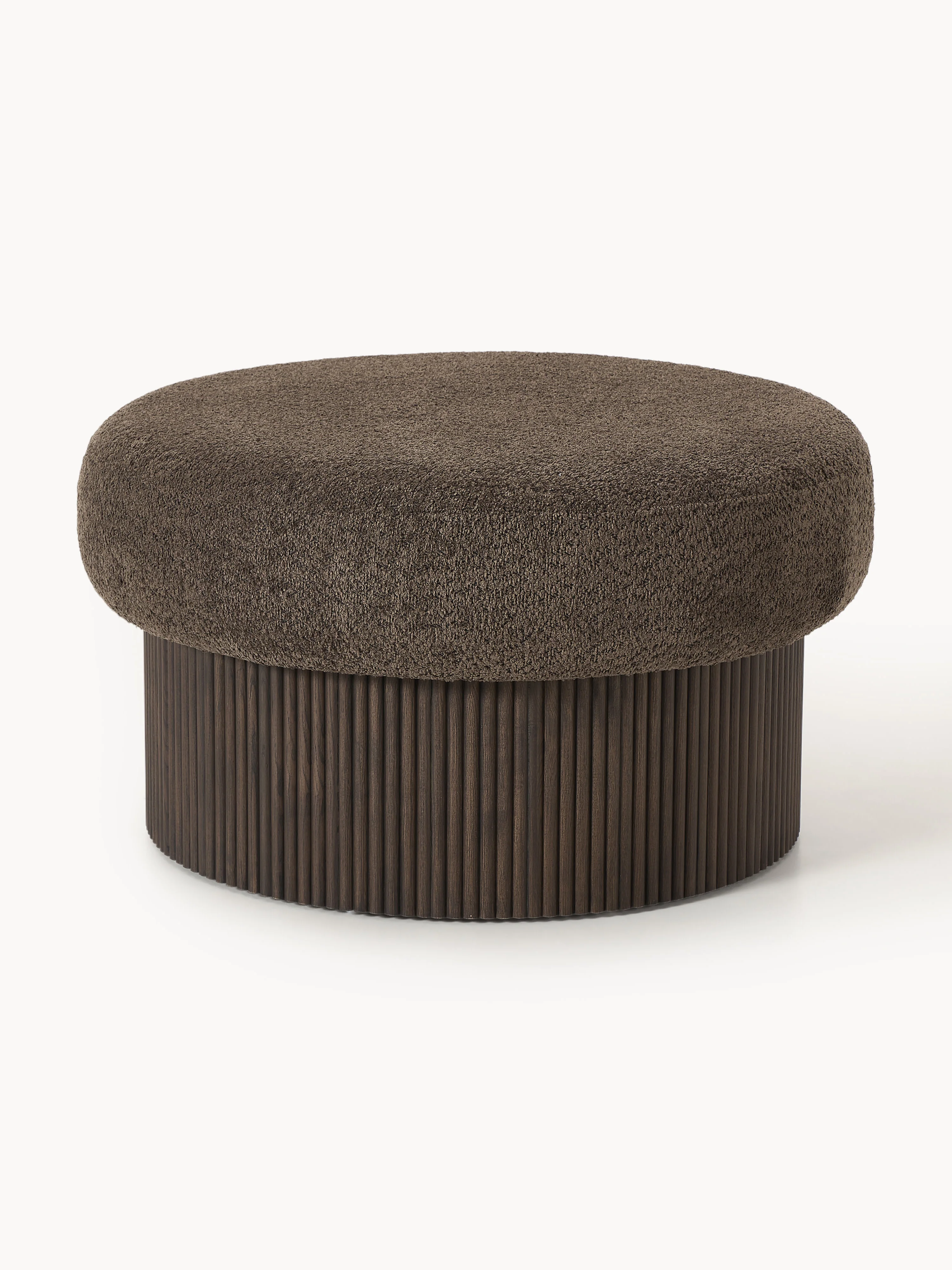 Westwing Collection XL ottoman Nala with storage space made of teddy bouclé